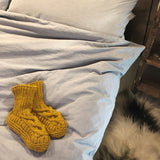 JANA Cable Knit Lined Wool Slipper Socks S/M/L: Dark Grey / UK6-8