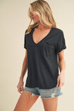 8286DK Zoie V-Neck Short Sleeve Top 5: White / Contemporary / L