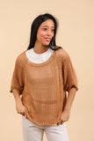 Cotton knit sweater 1652 100% cotton: Brown