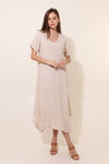 100% Linen Dress REF. 3647: Khaki