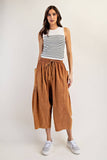 PL6329 - CROPPED RELAXED PANTS: DRY HERB / L