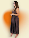 REF 72202 100% LINEN CHEST STYLE DRESS: White