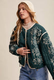 Embroidered Quilted Western Jacket LJ0260: Plum / S