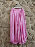 REF30581 BALLOON STYLE TROUSERS 100% LINEN: Khaki