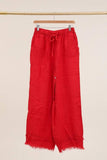 100% Linen Trousers REF. 82750: Duck Green