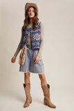 Southwestern Button-Up Vest LSW0977: Burgundy / S