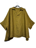 6848 LINEN TUNIC: MOUTARDE