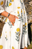 Cotton Venus Mini Dress ~ Yellow Poppy: M ~ Bust 44" / Length 50"