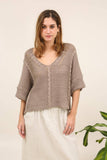 Cotton knit sweater 1916 100% LINEN: Kaki