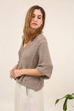 Cotton knit sweater 1916 100% LINEN: Kaki