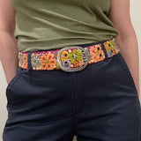 Wildflowers Embroidered Wool Belt: L
