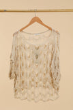 Openwork cotton knit sweater 1688 100% cotton: Persimmon