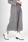 Mid-Length Linen Pants 20570: Black