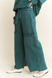 BEST Mineral Wash Wide leg Cropped pants HP5524 : Olive / S-M-L / 2-2-2