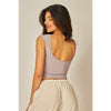 Solid Seamless Deep Scoop Back Tank Top: SEAGRASS GREEN / SM