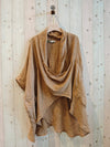 REF 83591 OVERSIZE BLOUSE 100% LINEN: CAMEL