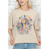 FLOWER POWER GRAPHIC CROP TEE: IVORY / S-M-L(2-2-2)