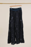 Floral print trousers in 100% Linen REF. 30526: Duck Green