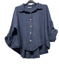 60832 OVERSIZED-CUT LINEN SHIRT: TAUPE