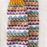 BHAWANA Fair Isle Legwarmers Handknit Waste Wool: Multi Rust Orange