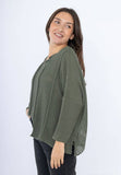 61113 100% COTTON SWEATER: KAKI