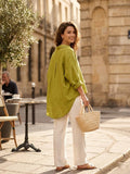 48902 PLAIN LINEN SHIRT: NAVY