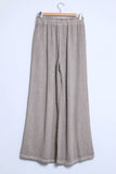 Bootcut Cotton Linen Pants 2 Pockets 20532: 50% linen - 50% cotton / Khaki / One size