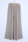 Bootcut Cotton Linen Pants 2 Pockets 20532: 50% linen - 50% cotton / Green / One size