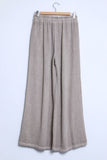 Bootcut Cotton Linen Pants 2 Pockets 20532: 50% linen - 50% cotton / Green / One size