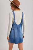 DENIM WASHED OVERALL POCKET DRESS: LT.WASH / S