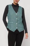 Sleeveless shirt in 100% Linen REF. 5146: Duck Green / S/M-L/XL