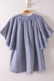 NT12540-Mineral Washed Gauze Blouse Top: YELLOW / S-M-L/2-2-2