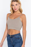 ,.SI-22427 FITTED REMOVABLE BRA CUP TWISTED BACK CAMI: BRN-sepia-133946 / M
