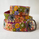 Wildflowers Embroidered Wool Belt: S