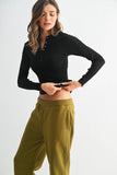 Essential Long-Sleeved Micro-Ribbed Henley Top: Black / S:M:L (2:2:2)