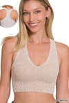 ..SI-23946 Washed Rib V-neck Racerback Seamless Crop Tank 0606: LTTEAL-157126 / L/XL