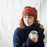PESHA Cable Knit Wool Lined Earwarmer Headband: Light Grey