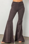 Corduroy flare pants with pockets: CHARCOAL / L