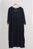 3382C PREMIUM LINEN LONG DRESS: WHITE