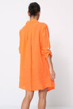 Short Dresses in 100% Linen REF. 197: Senape / Unique