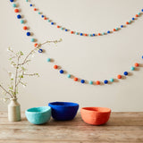 TARUTSHA Boho Felt Ball Pompom Garlands 200cm: 2.5cm / Cream