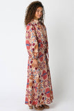 Kylie Floral Maxi Dress: Cream Rust / L