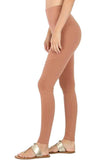 Premium Cotton Full Length Moto Leggings: EGGSHELL / 1-2-2-1(S-M-L-XL)