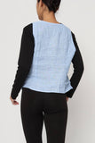 Sleeveless shirt in 100% Linen REF. 5146: Khaki / S/M-L/XL
