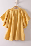 NT12540-Mineral Washed Gauze Blouse Top: WHITE / S-M-L/2-2-2