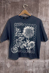 You are my sunshine Graphic Crop Tee. : BLACK / LARGE