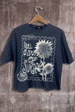 You are my sunshine Graphic Crop Tee. : BLACK / LARGE