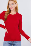 Long Sleeve Crew Neck Cotton Spandex Jersey Top: HCH-charcoal grey / M