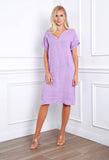 Short dress in 100% linen REF.3141: Rust / Unique