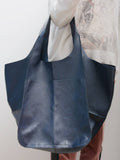Women's Soft Leather Large Capacity Shoulder Tote Bag: Yellow